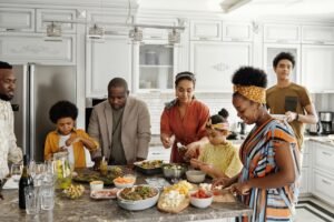 Family Preparing Food in the Kitchen